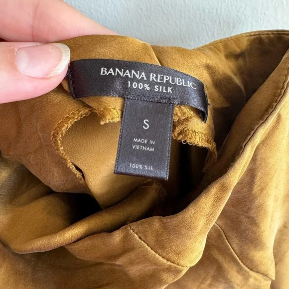 Banana Republic mustard yellow Divine silk one shoulder midi dress size small - Picture 7 of 8